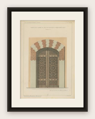 Sultan Bayezid Mausoleum Door, Bursa, Ottoman Islamic Architecture, 1924, shown framed