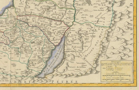 1750 Map of the Holy Land: The Land of Canaan and the Twelve Tribes, close-up 3
