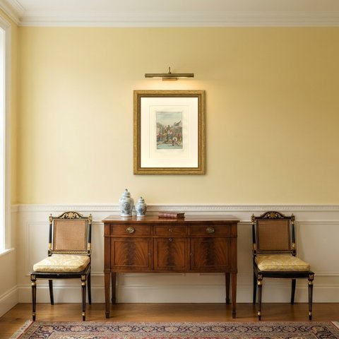 Original Antique Hindu Mythology, Churning of the Ocean, Ferrario, 1815, shown framed in a room, true to size