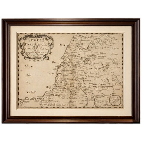 Holy Land Antique Map, Palestine, Syria, Levant Region, De la Rue Paris c1700