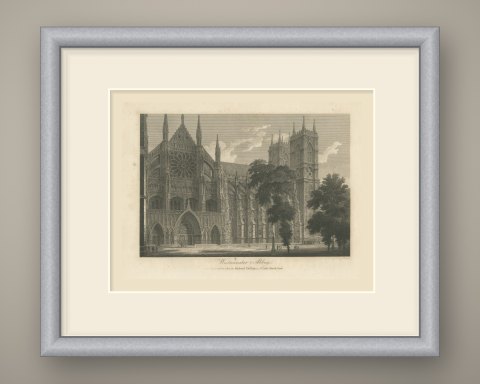 Westminster Abbey, the North Front and Western Towers, 1804, shown framed
