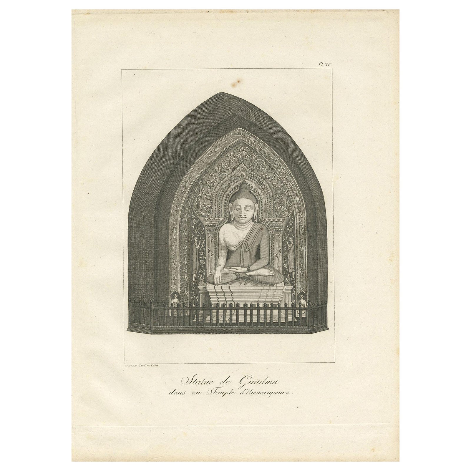 Antique Print of a Burman Buddha by Symes, 1800