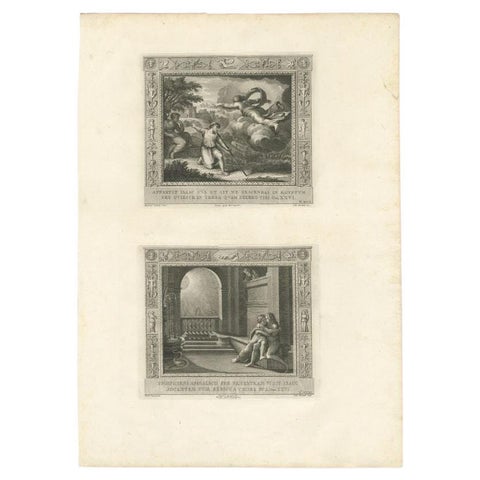 Antique Religion Print Depicts the Lord Appearing to Isaac, C.1850, view 2