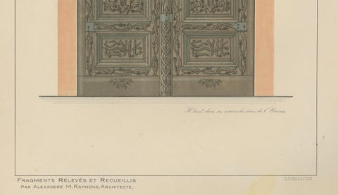 Seljuk Carved Wooden Door from Konya, Islamic Architecture, Raymond 1924, close-up 4