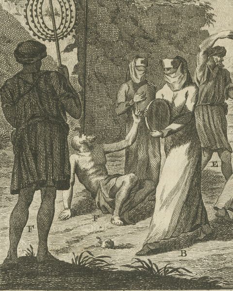 A Muslim Wedding Procession at Cairo, Antique Niebuhr Print, 1776, close-up 2
