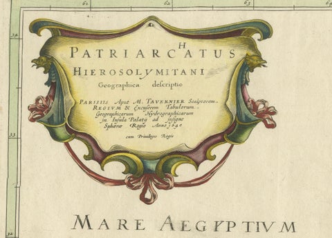 17th-Century Map of the Latin Patriarchate of Jerusalem by Melchior Tavernier, close-up 3
