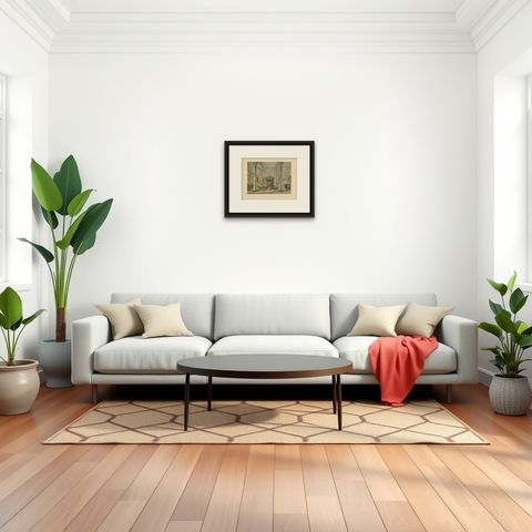 Antique Print of a Church Interior in Batavia by M.T.H. Perelaer, 1888, shown framed in a room, true to size