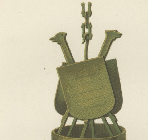 Flemish Votive Lamp, Fifteenth Century, Antique Print, 1851, close-up 1
