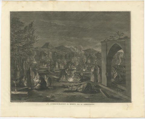 Rare Religious Antique Print Depicting the Death of Armenian Christians, 1730, view 2