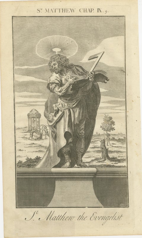 Set of 3 Biblical Engravings, Adoration, St. Matthew & Healing the Blind (1735), view 3