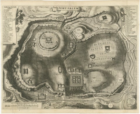 Plan of Ancient Jerusalem, Cornelis de Bruijn’s Engraved City View c.1698, view 2