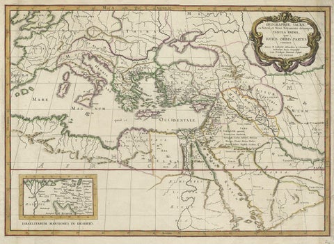 Antique Map of the Holy Land Described in the Old and New Testament, ca.1660, close-up 1
