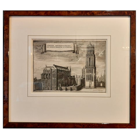 Framed View of St. Martin's Cathedral or Domkerk, Utrecht, The Netherlands, 1770