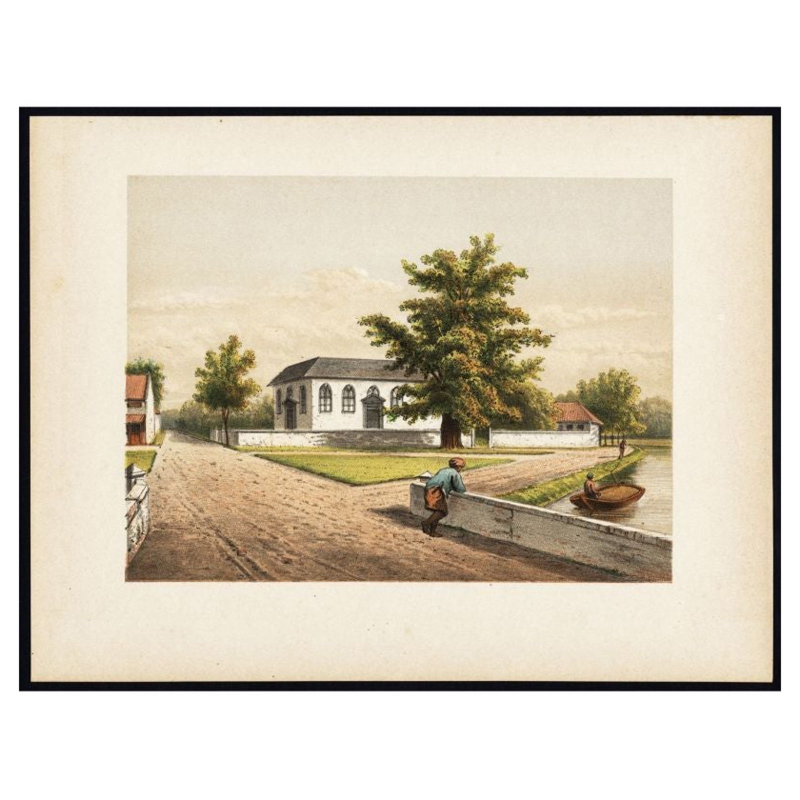 Antique Print of a Church in Batavia 'Jakarta', Indonesia 1888