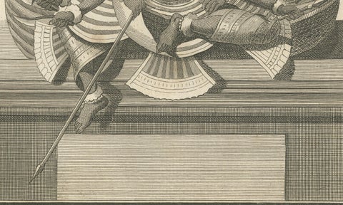 Striking 1806 Ravana Demon King Antique Print, Hindu Ramayana Engraving, close-up 3