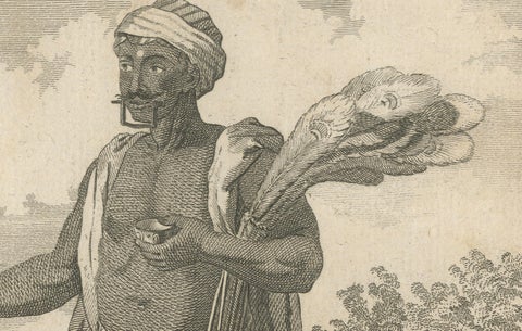 Indian Penitent with Ritual Implements, Engraving after Sonnerat, 1806, close-up 3