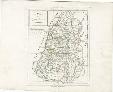 Antique Map of Judaea or the Holy Land with the Twelve Tribes, circa 1800, view 2