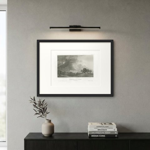 Antique Biblical View of Arimathea, Ramah, in Palestine, circa 1850, shown framed on a wall, true to size