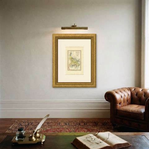 Antique Scripture Map of the Tribe of Gad, Hand-Colored, Wyld, 1823, shown framed on a wall, true to size