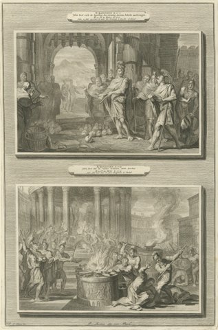 Jehu and the Heads of Ahab's Sons and Baal's Prophets Slain, Mortier, circa 1700