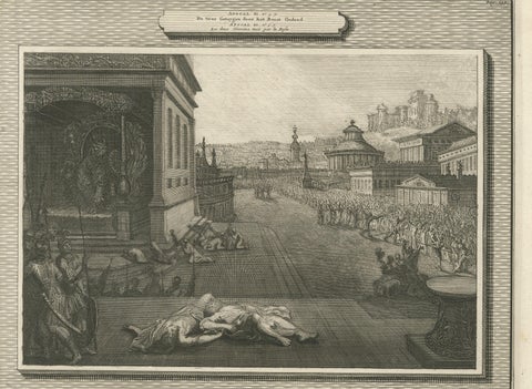 Antique Biblical Engravings, Mortier Amsterdam, Genesis & Apocalypse, c.1700, close-up 1