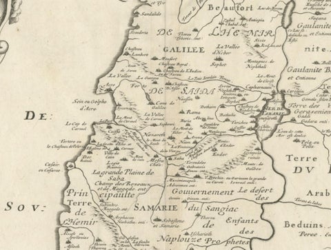 Holy Land Antique Map, Palestine, Syria, Levant Region, De la Rue Paris c1700, view 7