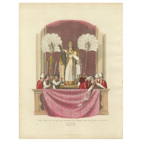Pope Pius VII Giving His Benediction from St Peter’s Balcony, Engraved in 1819