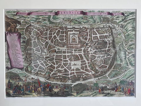 Antique Map of the City of Jerusalem by N. Visscher, 1702, view 2