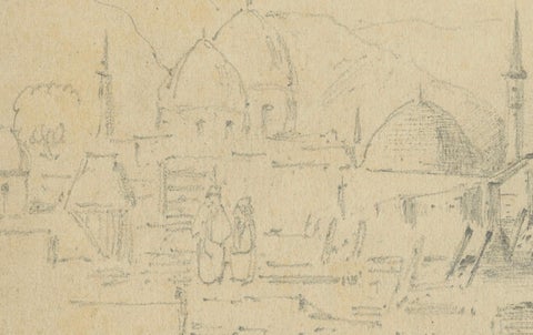 Historic View of Damascus and Burial Site of a Prophet's Wife, Anonymus, 1869, close-up 3