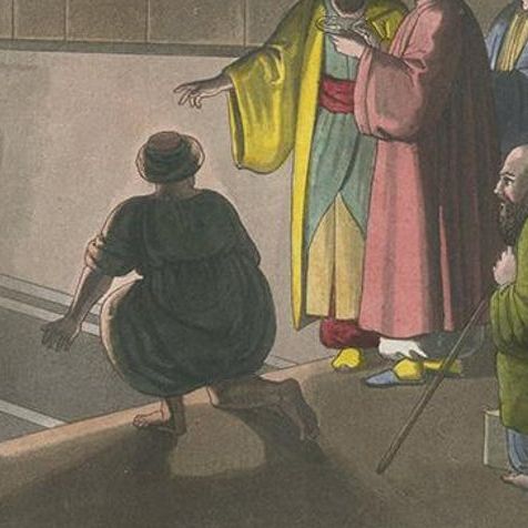 Antique Print of the Tomb of Joseph of Arimathea by Ferrario '1831', close-up 1