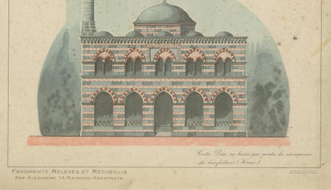 Original 1924 Ottoman Mosque Facades Print, Yeşil Djami Iznik & Muradiye Mosque, close-up 3