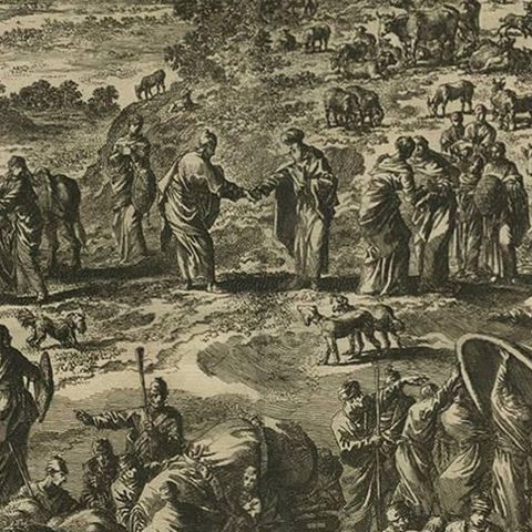 Antique Bible Print of Abram from the Biblia Sacra, 1743, close-up 2