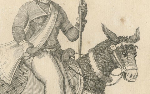 Unique 1806 Mudevi Goddess of Discord Antique Print, Hindu Engraving, close-up 4