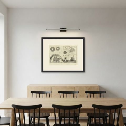 Shrine Buildings, Medallions and Plan of Mesched Ali, Niebuhr Print, 1780, shown framed in a room, true to size