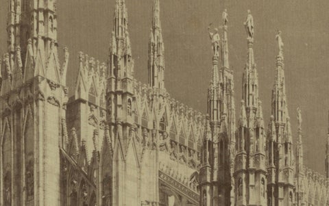 Late 19th-Century Photograph of Milan Cathedral by Edizioni Brogi, circa 1870, close-up 2