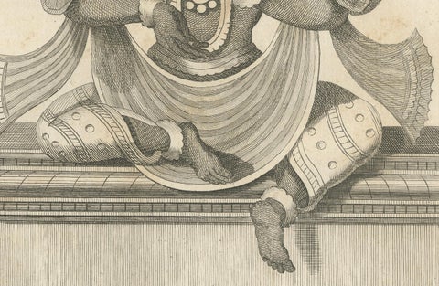 Rare 1806 Trimurti Trinity Antique Print, Hindu Deity Engraving Collectible, close-up 4
