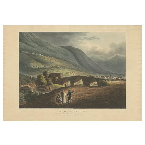 Jacob’s Bridge, Aquatint View of Syria & Holy Land by Spilsbury, 1803