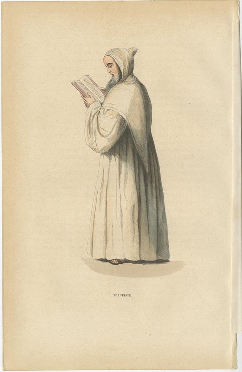 Trappist Monk of the Order of Cistercians Reading a Bible, 1845, view 2