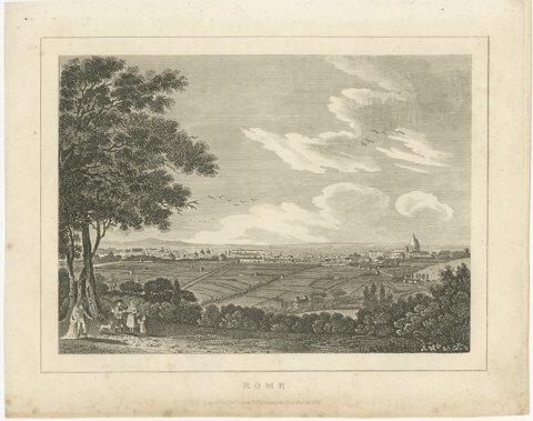 Rome with the Dome of Saint Peter's, Engraving Published by Thomas Kelly, 1816, view 2
