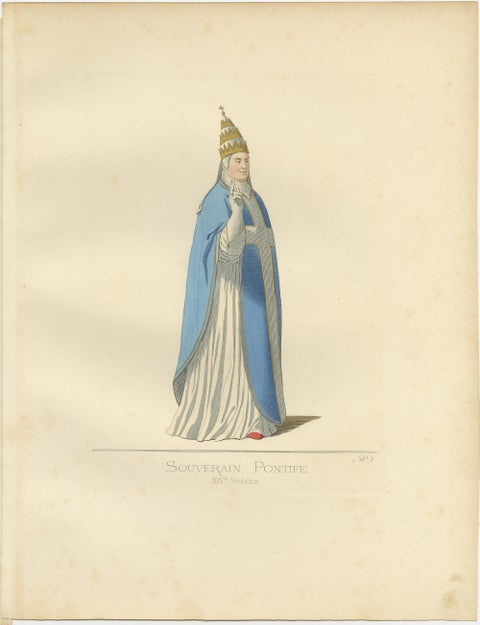 Antique Print of a Sovereign Pope by Bonnard, '1860', view 3
