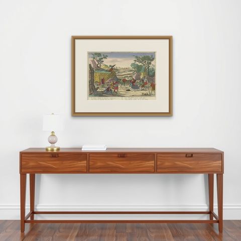 Optical Print of Joseph Thrown into a Pit by His Brothers, 1770, Biblical Scene, shown framed on a wall, true to size