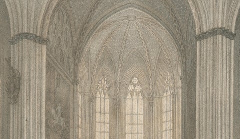 Uppsala Cathedral Memorial Chapel, Gustavianska Grafkoret, Lithograph 1877, close-up 5