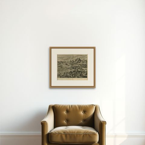 Antique Bible Print First Plague of Egypt by J. Luyken, 1743, shown framed on a wall, true to size