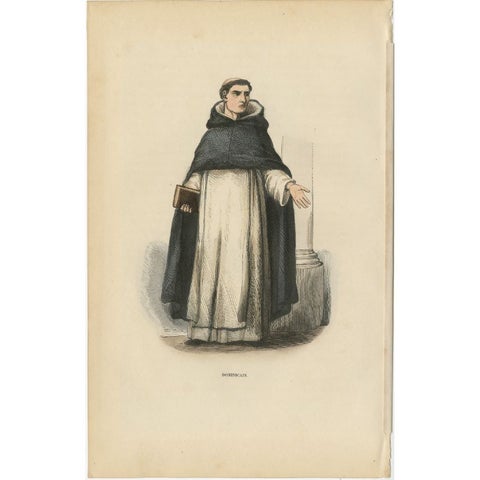 Antique Print of a Dominican Monk, 1845, view 2