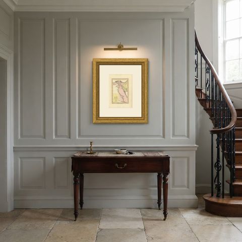 Antique Map of Egypt and the Nile in the Holy Scriptures, Wyld, 1823, shown framed in a room, true to size