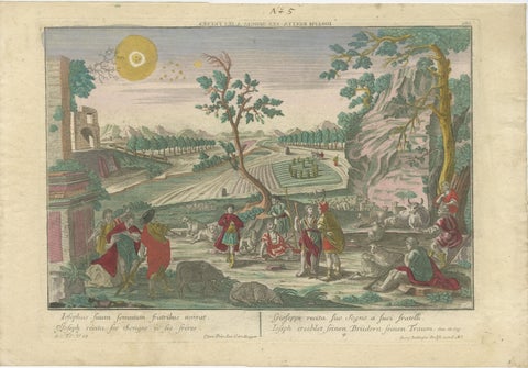 Optica Print of Joseph Relating His Dream to His Brothers, 1770, Biblical Scene, view 3