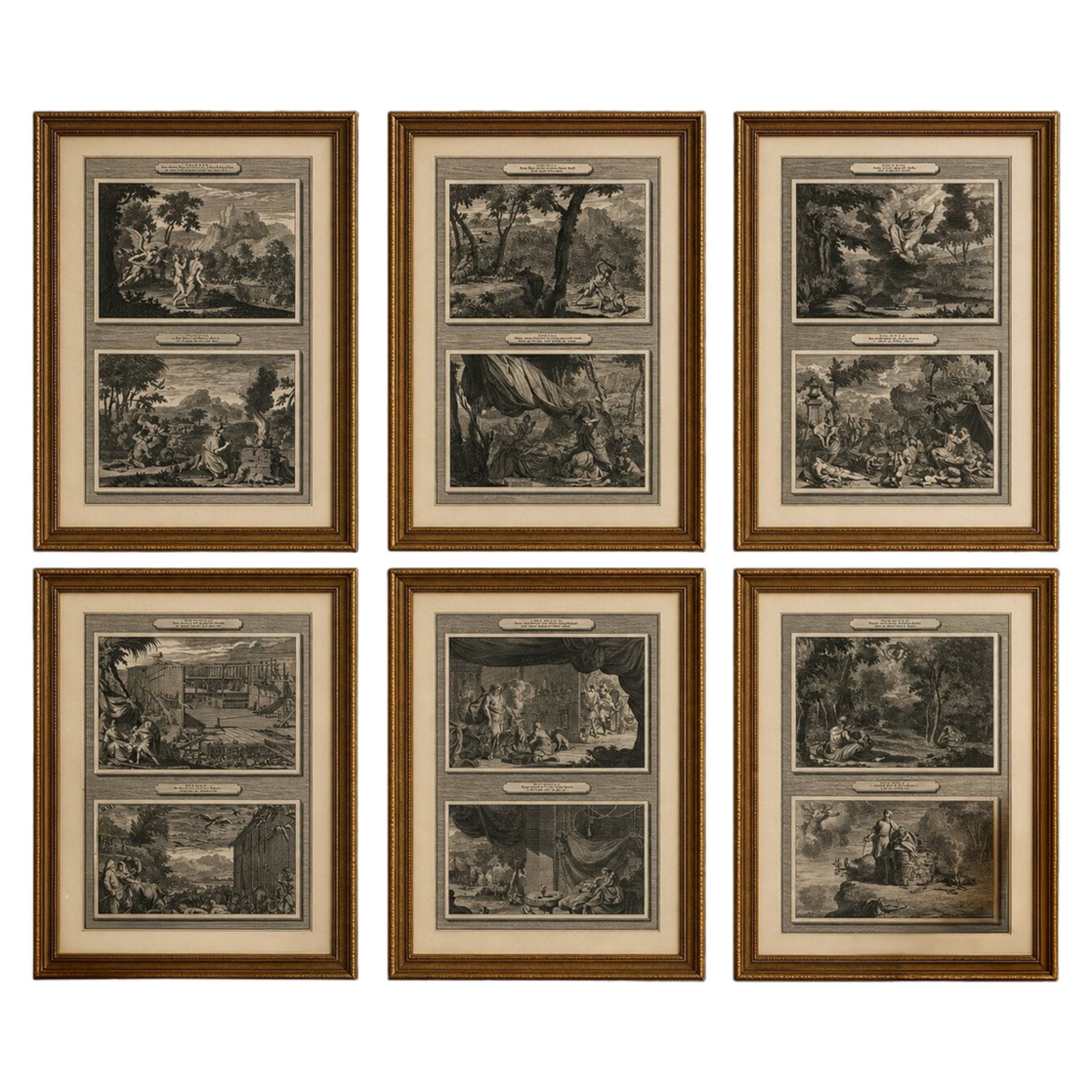 Creation of the World to Abraham Sacrifice, Genesis Engravings, 1700