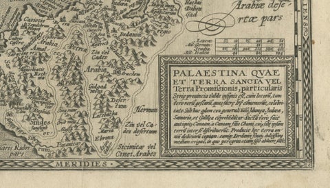 Rare 16th Century Map of the Holy Land and Palestine by Matthias Quad, ca.1599, close-up 4