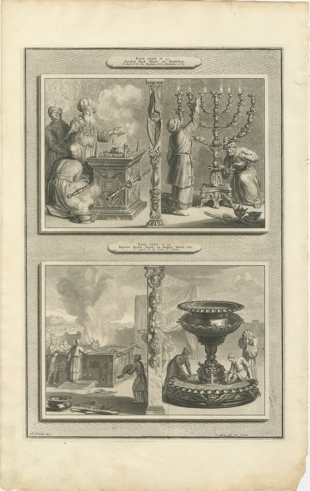Tabernacle Altars, Golden Candlestick and Brazen Laver, Mortier circa 1700