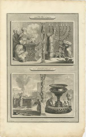 Tabernacle Altars, Golden Candlestick and Brazen Laver, Mortier circa 1700